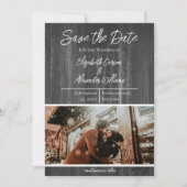 Grijze Rustieke Foto Bewaar De Datum Save The Date (Voorkant)
