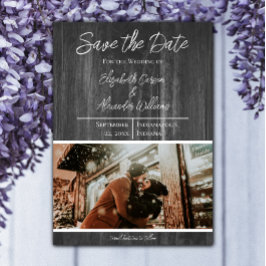 Grijze Rustieke Foto Bewaar De Datum Save The Date
