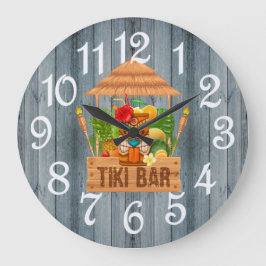 Grijze Rustieke Tiki Bar Grote Klok