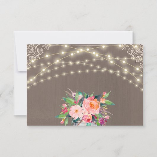 Grijze Rustische ventilator Mason Jar String Light RSVP Kaartje (Achterkant)