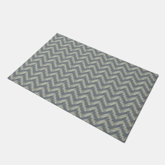 Grijze Sage Chevron Modern Minimalistisch Ontwerp Deurmat (Schuin)
