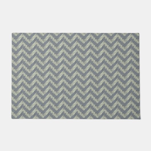 Grijze Sage Chevron Modern Minimalistisch Ontwerp Deurmat (Voorkant)