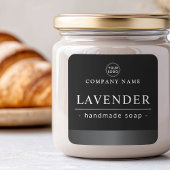 Grijze satijngrens zwart logo etiket