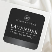 Grijze satijngrens zwart logo etiket