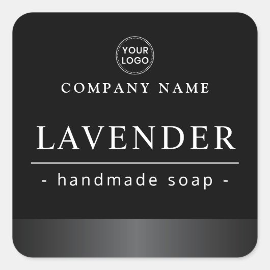 Grijze satijngrens zwart logo etiket (Voorkant)