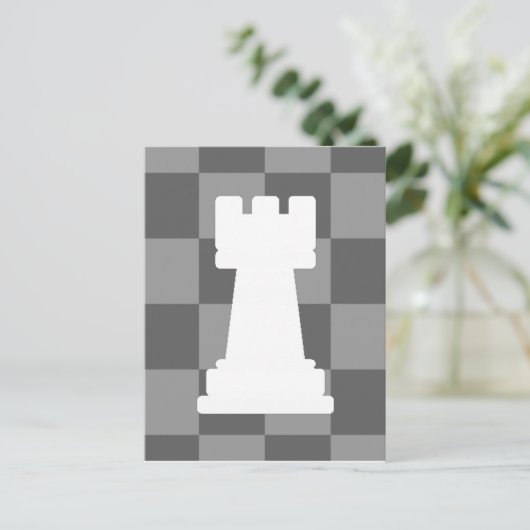 Grijze schaakbord Rook Briefkaart (Staand voorkant)