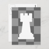 Grijze schaakbord Rook Briefkaart (Voorkant / Achterkant)