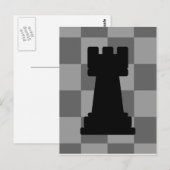 Grijze schaakbord Rook Briefkaart (Voorkant / Achterkant)