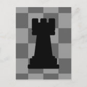 Grijze schaakbord Rook Briefkaart (Voorkant)