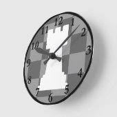 Grijze schaakbord Rook Ronde Klok (Hoek)