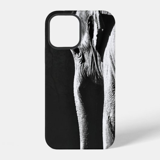 GRIJZE SCHAAL FOTO VAN OLIFANT iPhone HOESJE (Achterkant)