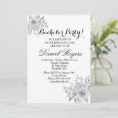 Grijze Schaal van Paarse & Blauwe Uitnodigingen vo (Staand voorkant)