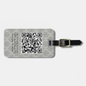 Grijze schade QR CODE Aangepast Bagagelabel (Voorkant horizontaal)