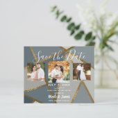 Grijze schaduwen Bronze Moderne bruiloft Opslaan D (Staand voorkant)