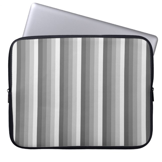 Grijze schaduwstrepen laptop sleeve (Voorkant)
