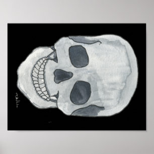 Grijze schedel 11 x 8,5 inch poster