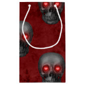 grijze schedel Oogogen Rode Waterverf Gothic Roman Klein Cadeauzakje (Achterkant)