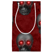 grijze schedel Oogogen Rode Waterverf Gothic Roman Klein Cadeauzakje (Voorkant)