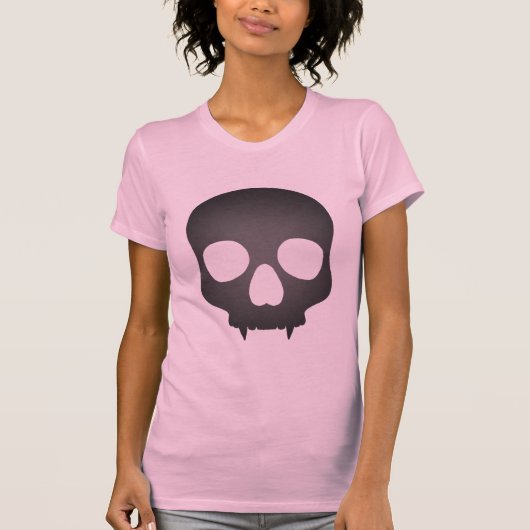 Grijze schedel roze t-shirt (Voorkant)