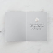 Grijze Schelp Witte Parel Bruidsdouche Kaart (Binnen)