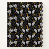 Grijze schetsmatige olifanten notitieboek (Achterkant)