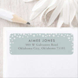 Grijze schilderafdrukken en sneeuwvlokken Retourad Etiket