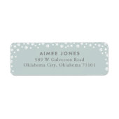 Grijze schilderafdrukken en sneeuwvlokken Retourad Etiket (Voorkant)