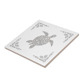 Grijze schildpad en Ornament Tegeltje (Zijkant)