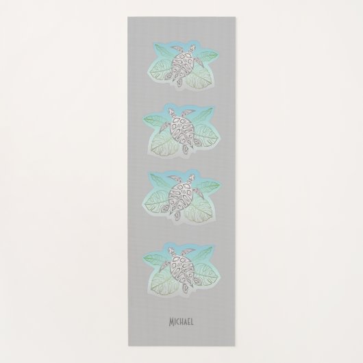 Grijze schildpadden Groene Tropische Bladeren Beac Yogamat (Voorkant)