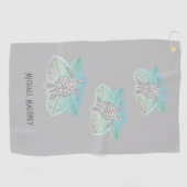 Grijze schildpadden Groene Tropische Lagen Kustal Golfhanddoek (Horizontaal)