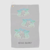 Grijze schildpadden Groene Tropische Lagen Kustal Golfhanddoek (Voorkant)