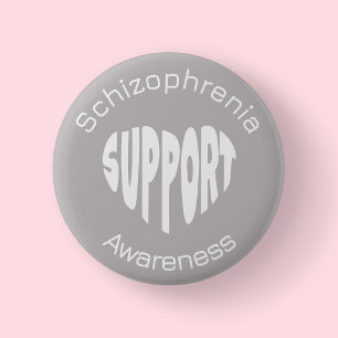 Grijze Schizofrenie Bewustzijn Knop Ronde Button 5,7 Cm