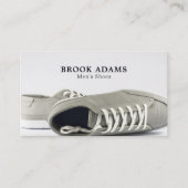 Grijze schoenen, Mannen kledingwinkel Visitekaartj Visitekaartje (Voorkant)