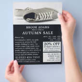 Grijze schoenen, Mannen winkel Adverteren Flyer (Hand)
