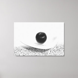 Grijze schoppen appel canvas afdruk