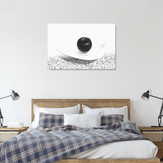 Grijze schoppen appel canvas afdruk (Insitu (Slaapkamer))