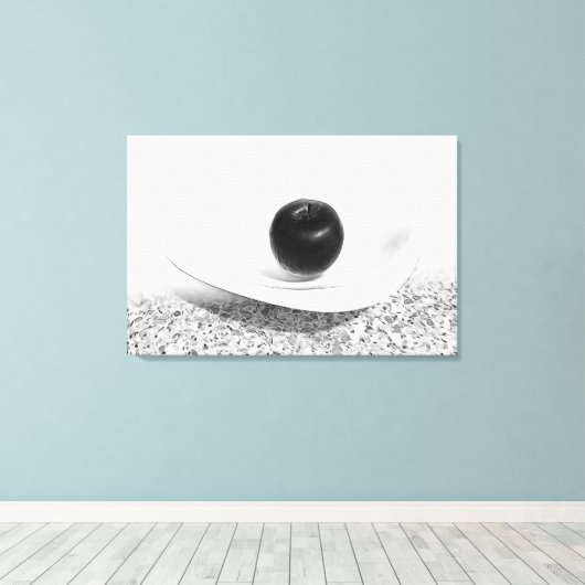 Grijze schoppen appel canvas afdruk (Insitu (Houten vloer))