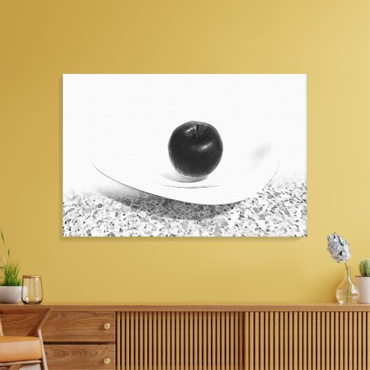 Grijze schoppen appel canvas afdruk (Insitu (Woonkamer))