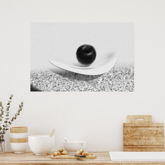 Grijze schoppen appel poster (Keuken)