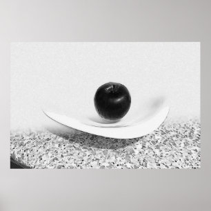 Grijze schoppen appel poster