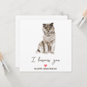 Grijze Schotse kat Mum Puppy Pets Birthday Kaart (Voorkant / Achterkant in situ)