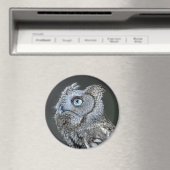 Grijze Screech Uil Magneet (Insitu (Vaatwasser))