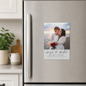 Grijze Script Foto Save the Date Magnetische Uitnodiging