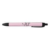 Grijze script initiële monogram roze zwarte inkt pen (Bodem)