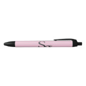 Grijze script initiële monogram roze zwarte inkt pen (Bovenkant)