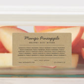 Grijze Script Lines Ingredients List Kraft Label (Aangebracht)