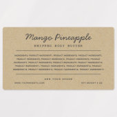 Grijze Script Lines Ingredients List Kraft Label (Design 1)