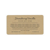 Grijze Script Lines Ingredients List Kraft Label (Voorkant)