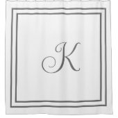 Grijze Script Monogram Initiaal Eigen Naam Douchegordijn (Voorkant)