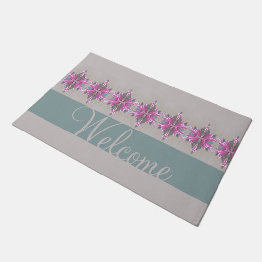 Grijze Script Typografie Met Blauwgroen Groen En R Deurmat (Schuin)